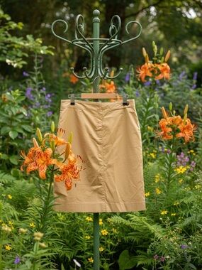 Oui tan skirt